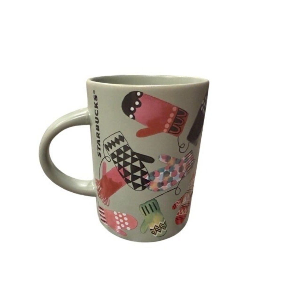 Starbucks 2017 Holiday Collection Ceramic Mug Holiday Winter Mittens 12 oz - Picture 2 of 4